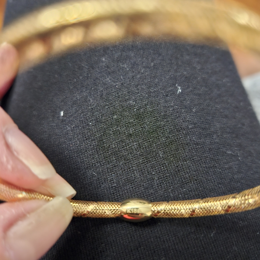 18k real yellow gold mesh braclet